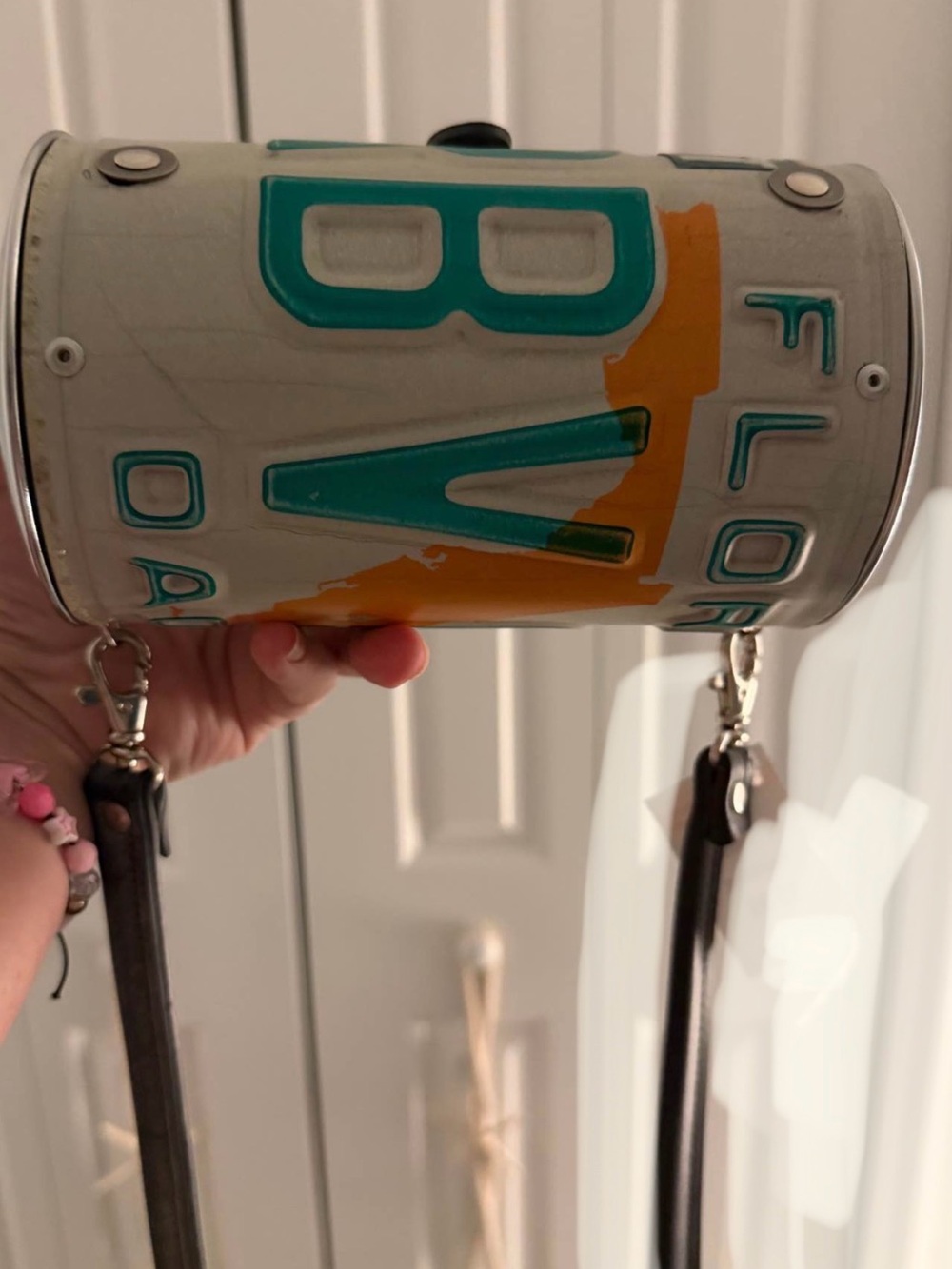 Recycled License Plate Crossbody Bag Florida